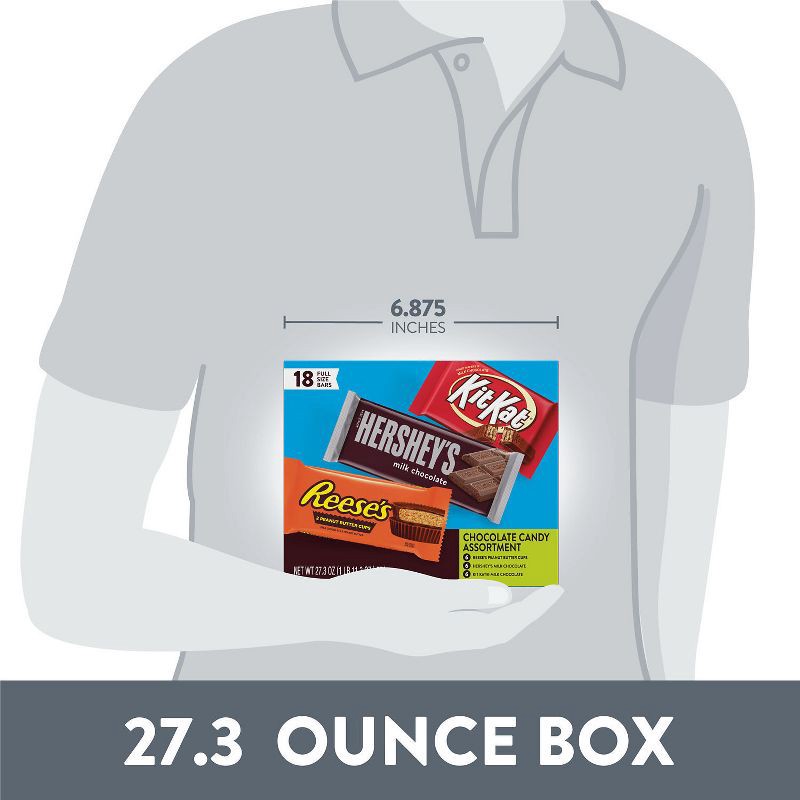 slide 7 of 7, Reese's, Hershey's and Kit Kat Milk Chocolate Candy Bars Variety Pack - 18ct, 18 ct