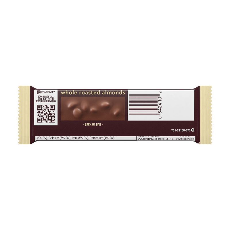 slide 3 of 6, Hershey's Milk Chocolate with Almonds Candy Bar - 1.45oz, 1.45 oz