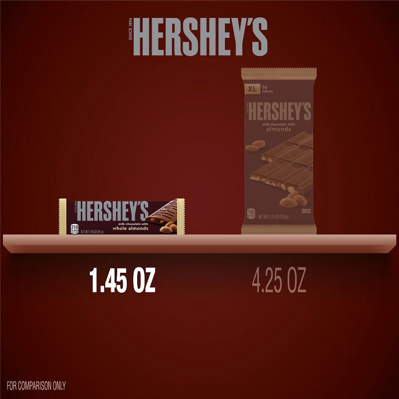 slide 7 of 7, Hershey's Milk Chocolate with Almonds Candy Bar - 1.45oz, 1.45 oz