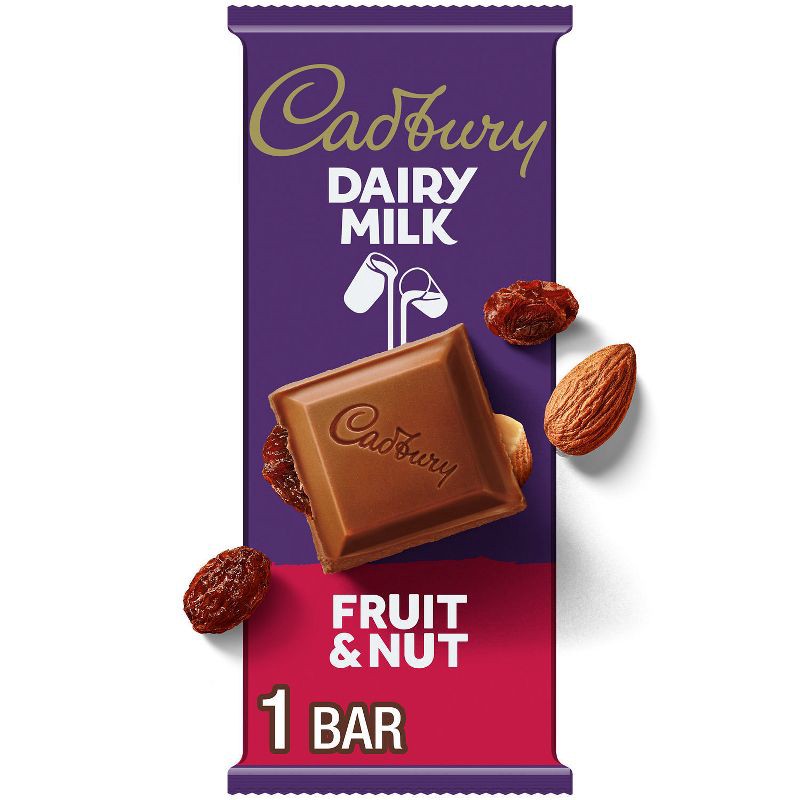 slide 1 of 7, Cadbury Dairy Milk Fruit & Nut Chocolate Candy Bar - 3.5oz, 3.5 oz