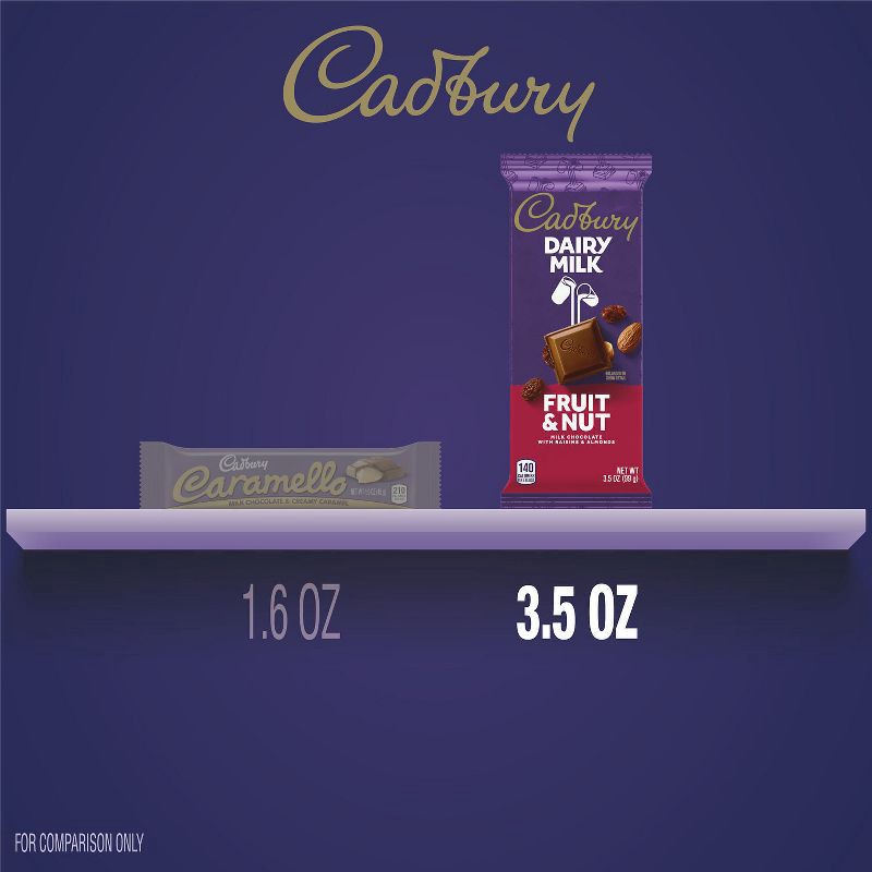 slide 7 of 7, Cadbury Dairy Milk Fruit & Nut Chocolate Candy Bar - 3.5oz, 3.5 oz