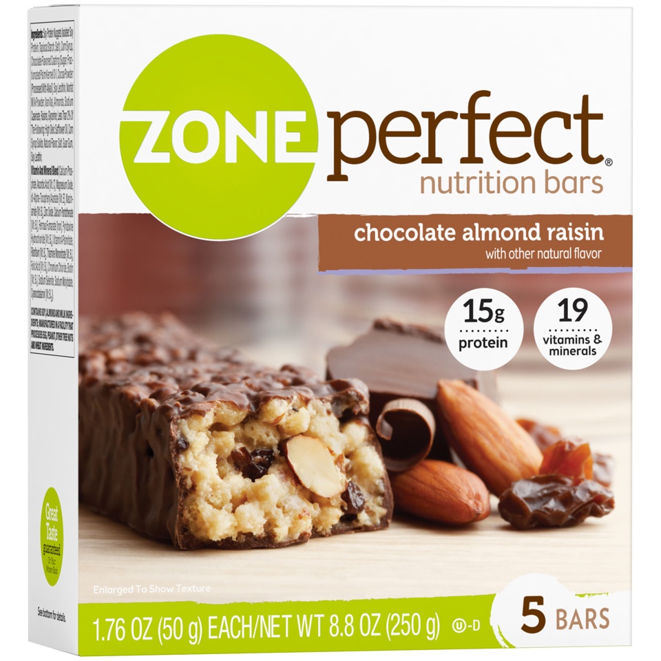 Zone Perfect Classic Nutrition Bar, Chocolate Almond Raisin 5 ct; 1.76