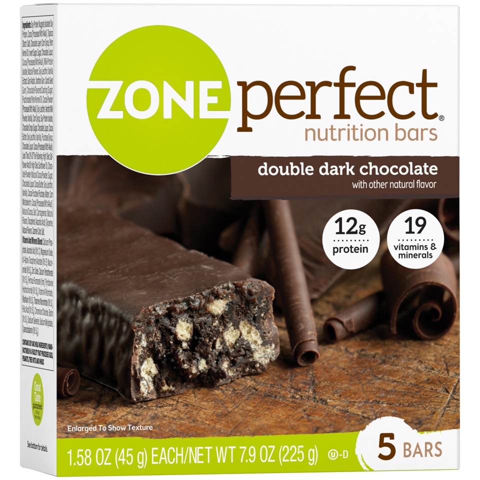 slide 3 of 4, Zone Perfect Nutrition Bars, Double Dark Chocolate, 5 ct