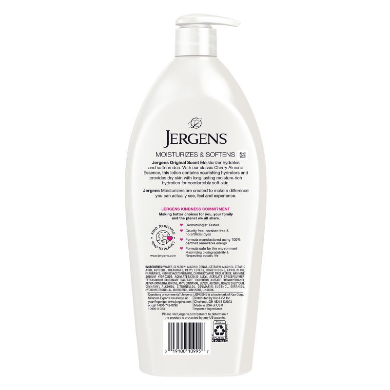 slide 2 of 9, Jergens Original Scent with Cherry Almond Essence Dry Skin Moisturizer, Long Lasting Hydration - 32 fl oz, 32 fl oz