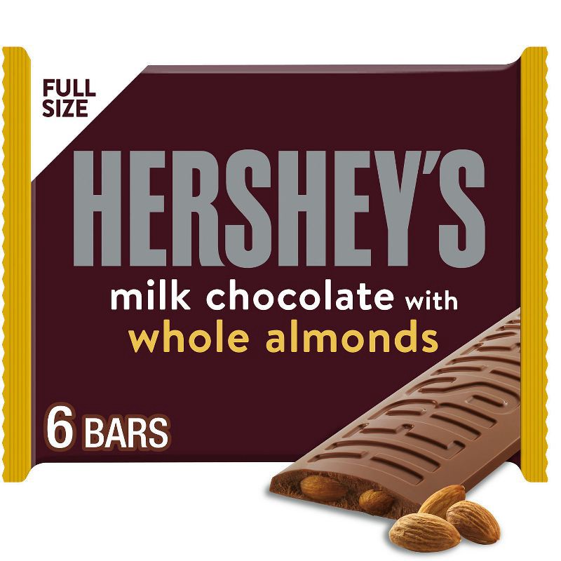 slide 1 of 7, Hershey's Milk Chocolate with Almonds Candy Bars - 6ct, 6 ct