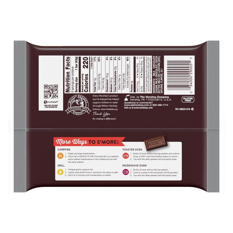 slide 3 of 7, Hershey's Milk Chocolate Candy Bar - 6ct, 6 ct