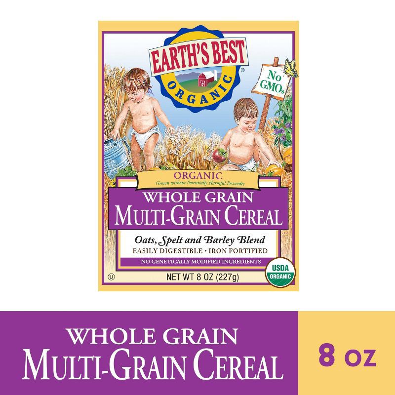 slide 2 of 11, Earth's Best Organic Multi-Grain Whole Grain Baby Cereal - 8oz, 8 oz