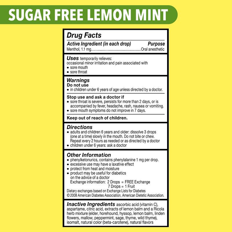 slide 8 of 8, Ricola Throat Drops - Sugar Free Lemon Mint - 45ct, 45 ct