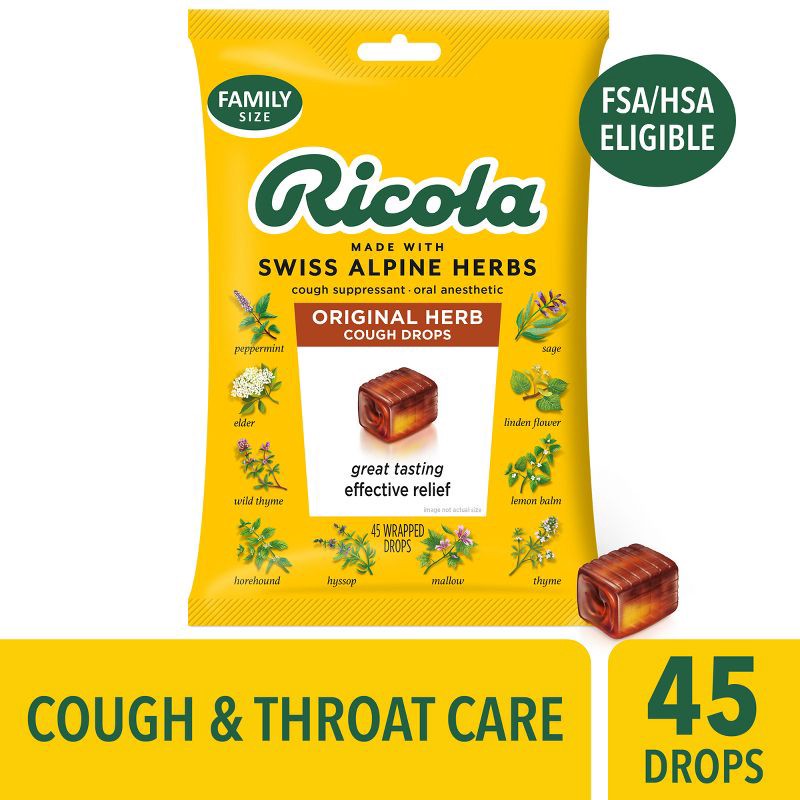 slide 2 of 10, Ricola Cough Drops - Original Herbs - 45ct, 45 ct