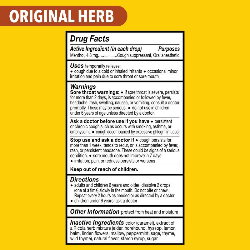 slide 8 of 8, Ricola Cough Drops - Original Herbs - 45ct, 45 ct