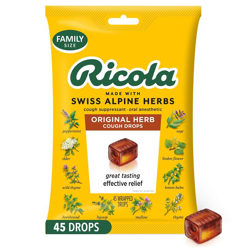 slide 1 of 10, Ricola Cough Drops - Original Herbs - 45ct, 45 ct