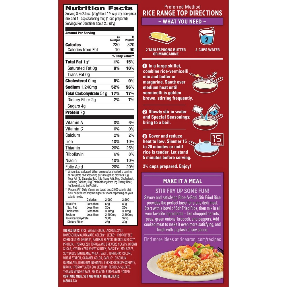 slide 5 of 5, Rice-A-Roni Rice A Roni Stir Fried Rice Mix - 6.2oz, 6.2 oz