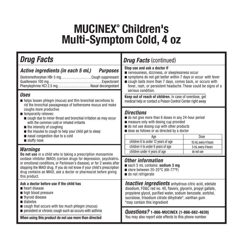 slide 2 of 12, Mucinex Children's Multi-Symptom Cold Medicine Liquid - Very Berry - 4 fl oz, 4 fl oz