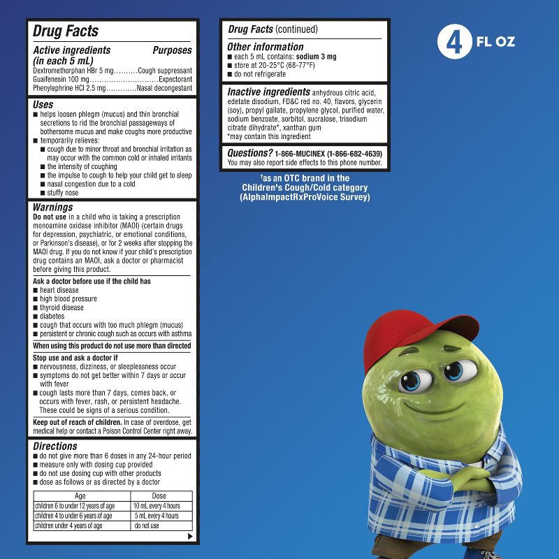 slide 4 of 12, Mucinex Children's Multi-Symptom Cold Medicine Liquid - Very Berry - 4 fl oz, 4 fl oz