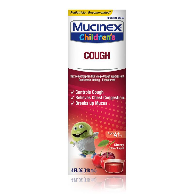 slide 1 of 12, Mucinex Children's Cough Medicine - Cherry Liquid - 4 fl oz, 4 fl oz