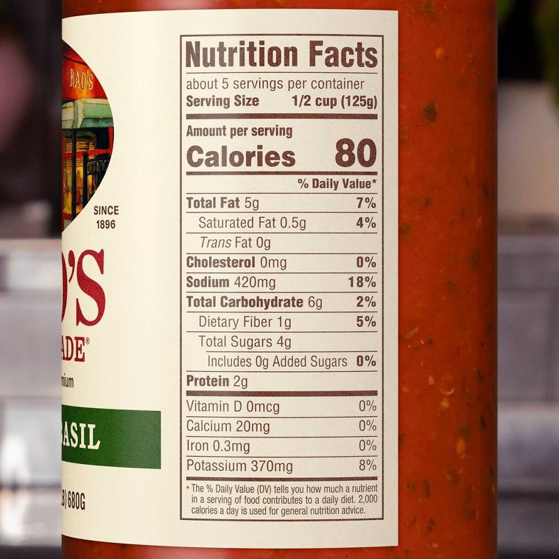 slide 6 of 6, Rao's Homemade Tomato Basil Pasta Sauce Premium Quality All Natural Tomato Sauce & Pasta Sauce Keto Friendly & Carb Conscious - 24oz, 24 oz