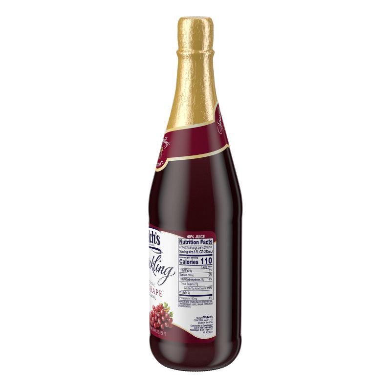 slide 11 of 15, Welch's Sparkling Red Grape Juice - 25.4 fl oz Glass Bottle, 25.4 fl oz