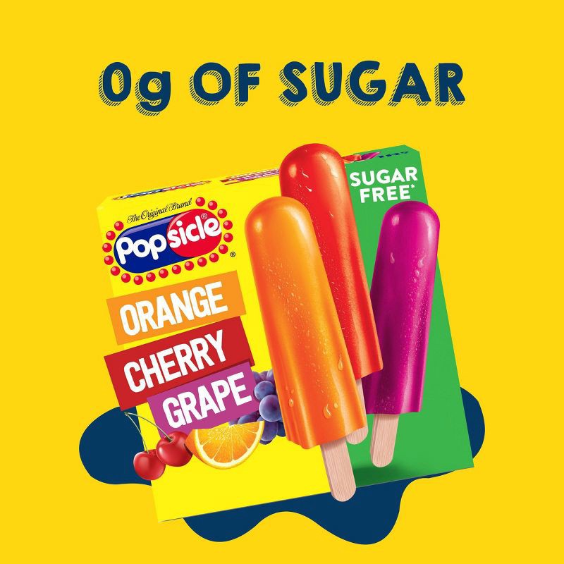 slide 4 of 10, Popsicle Orange Cherry Grape Sugar Free Variety Ice Pops - 18pk, 18 ct