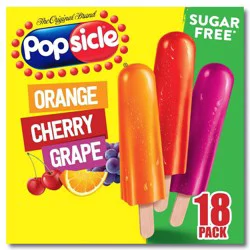Popsicle Orange Cherry Grape Sugar Free Variety Ice Pops - 18pk/29.7 fl oz