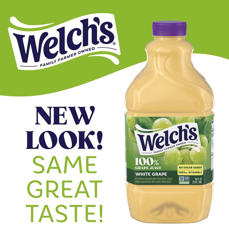 slide 4 of 9, Welch's 100% White Grape Juice - 64 fl oz Bottle, 64 fl oz