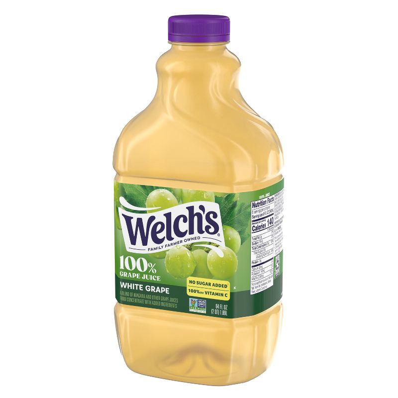 slide 7 of 9, Welch's 100% White Grape Juice - 64 fl oz Bottle, 64 fl oz