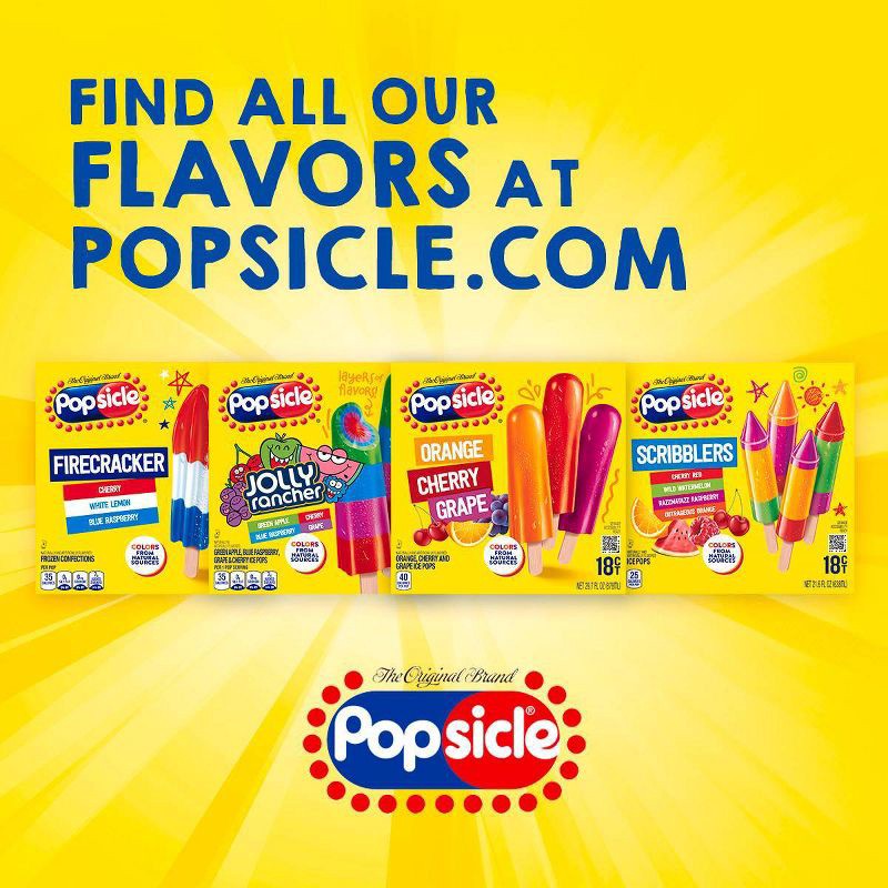 slide 4 of 14, Popsicle Cherry Watermelon Raspberry Orange Scribblers Ice Pops - 18ct, 18 ct