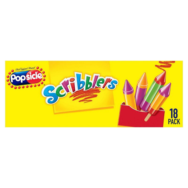 slide 8 of 14, Popsicle Cherry Watermelon Raspberry Orange Scribblers Ice Pops - 18ct/21.6 fl oz, 18 ct, 21.6 fl oz