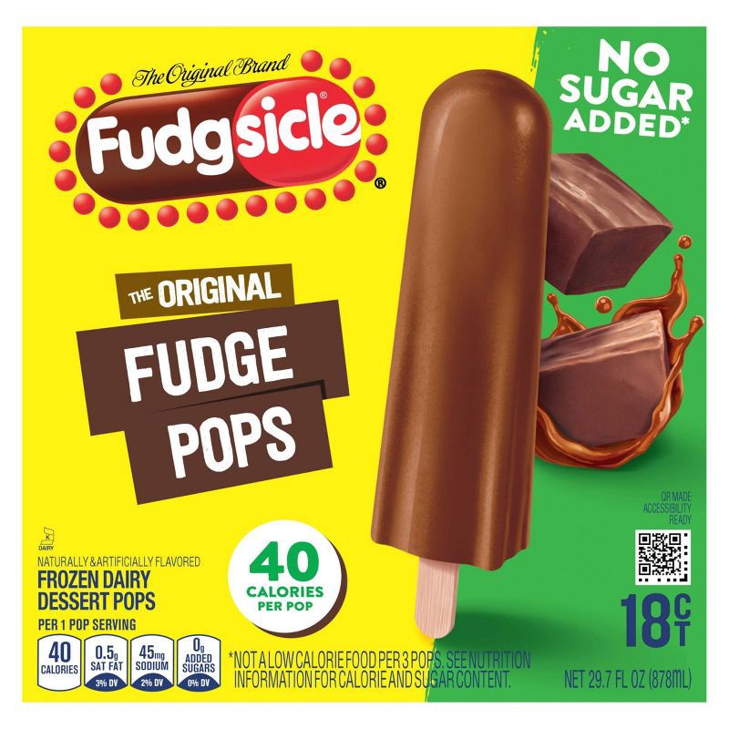 slide 2 of 7, Popsicle Fudgsicle No Sugar Added Original FudgePops - 18pk, 18 ct