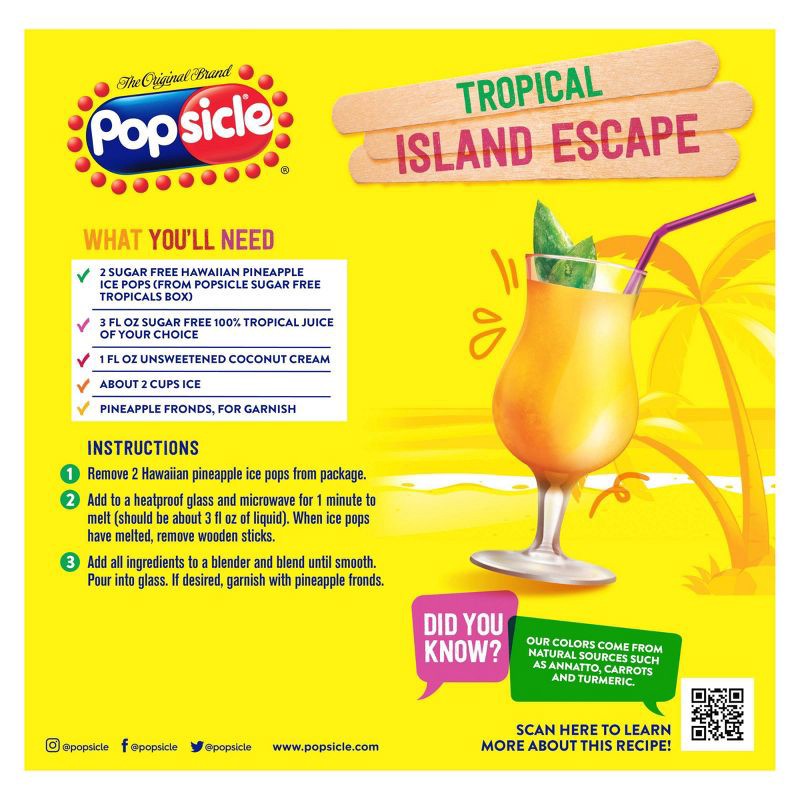 slide 3 of 14, Popsicle Sugar Free Tropicals Ice Pops - 18pk, 18 ct