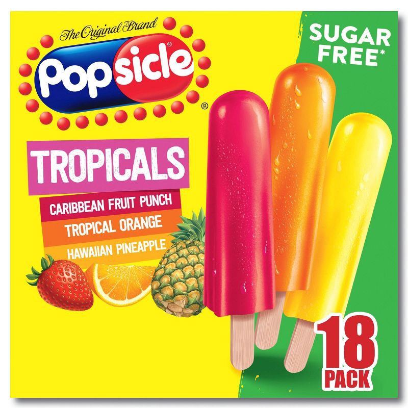 slide 1 of 14, Popsicle Sugar Free Tropicals Ice Pops - 18pk, 18 ct