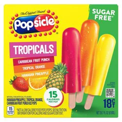 Popsicle Sugar Free Tropicals Ice Pops - 18pk/29.7 fl oz