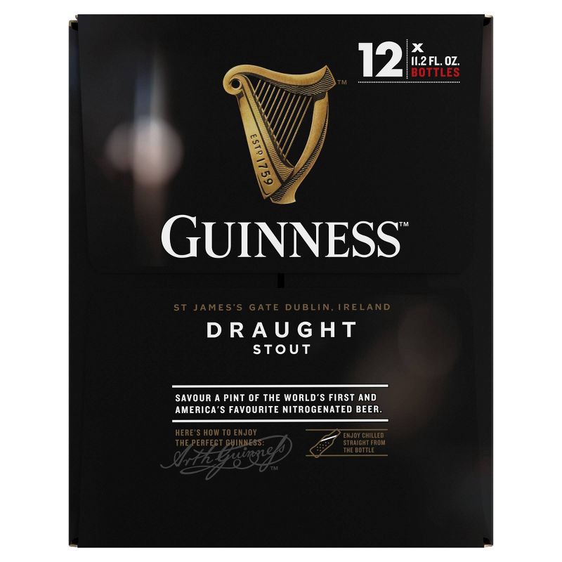 slide 16 of 16, Guinness Draught Beer- 12pk/11.2 fl oz Bottles, 12 ct, 11.2 fl oz