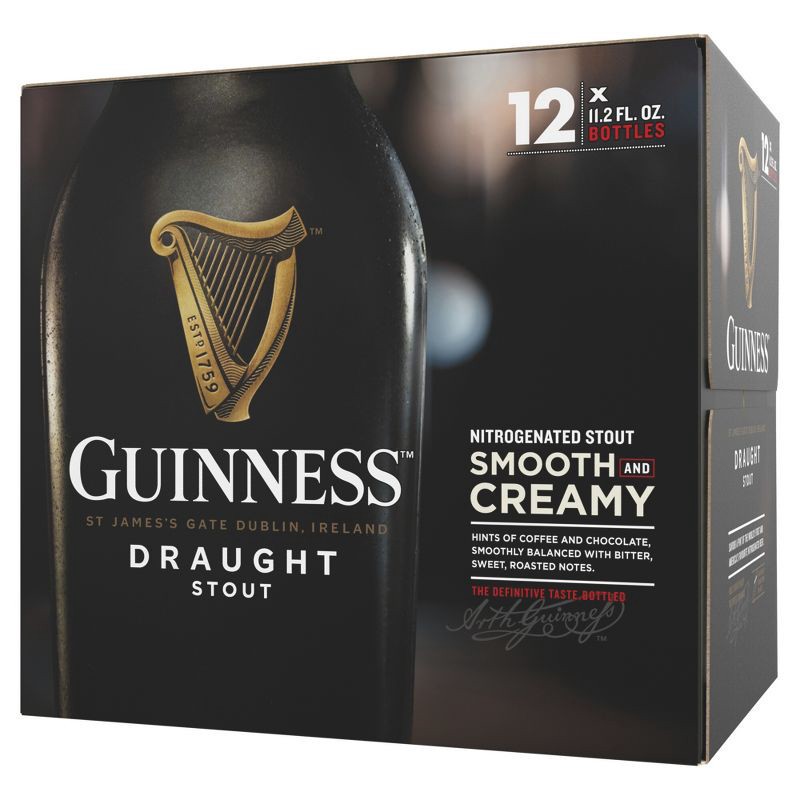 slide 9 of 9, Guinness Draught Beer- 12pk/11.2 fl oz Bottles, 12 ct, 11.2 fl oz