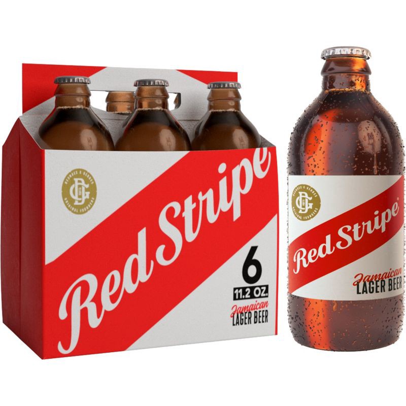 slide 3 of 7, Red Stripe Lager Beer - 6pk/12oz Bottles, 6 ct; 12 oz