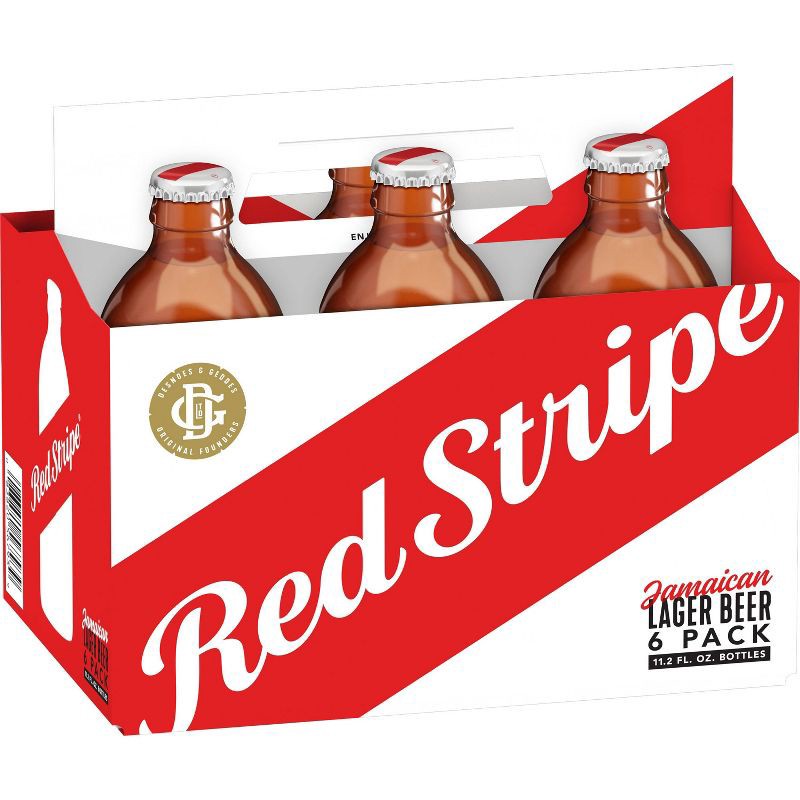 slide 1 of 7, Red Stripe Lager Beer - 6pk/12oz Bottles, 6 ct; 12 oz