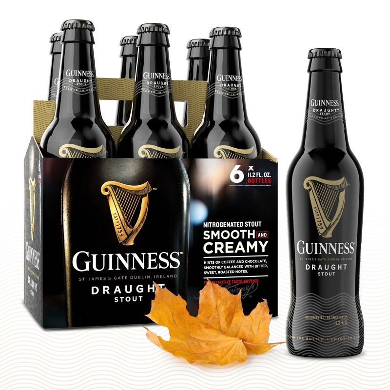 slide 2 of 9, Guinness Draught Beer - 6pk/11.2 fl oz Bottles, 6 ct; 11.2 fl oz