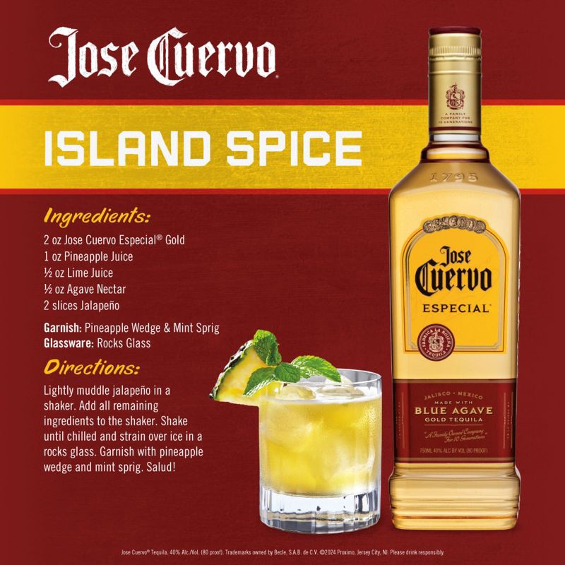 slide 9 of 10, Jose Cuervo Especial Gold Tequila - 750ml Bottle, 750 ml