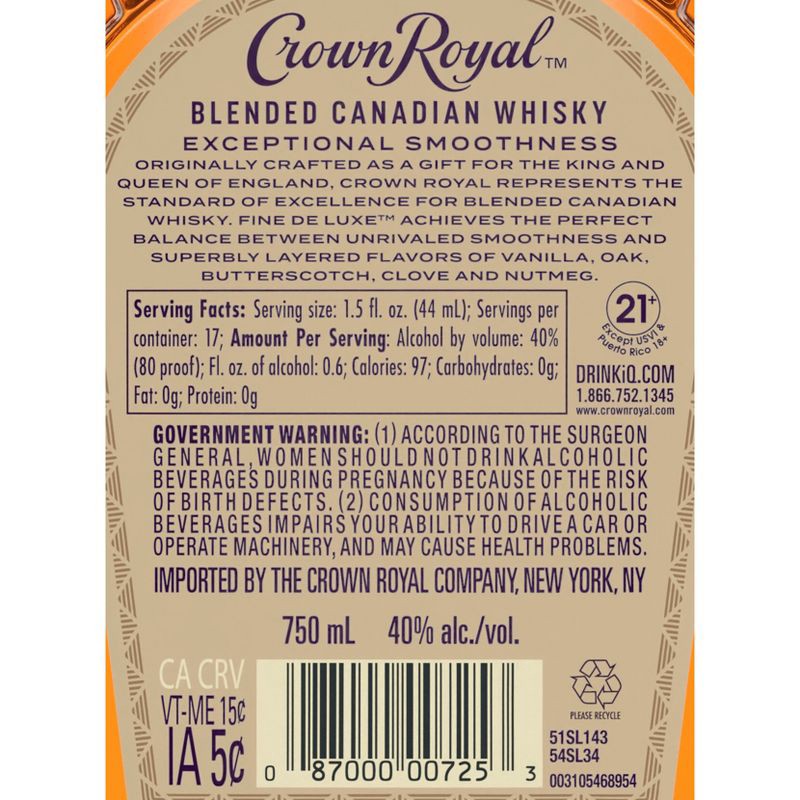 slide 7 of 7, Crown Royal Canadian Whisky - 750ml Bottle, 750 ml
