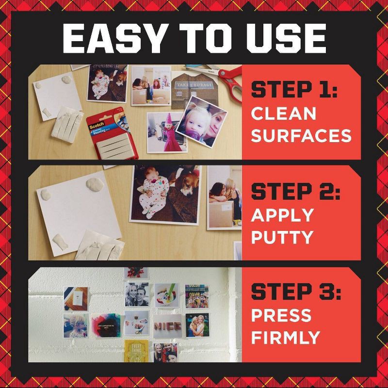 slide 6 of 9, Scotch 2oz Removable Mounting Putty, 2 oz