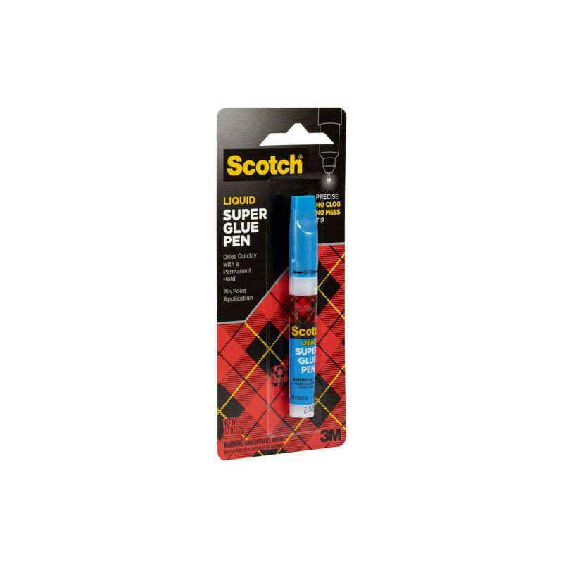 slide 3 of 7, Scotch Super Glue Pen .07oz: Fast Drying Clear Adhesive for Art & Office, 0.07 oz