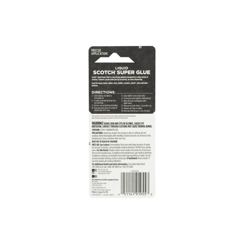 slide 7 of 7, Scotch Super Glue Pen .07oz: Fast Drying Clear Adhesive for Art & Office, 0.07 oz