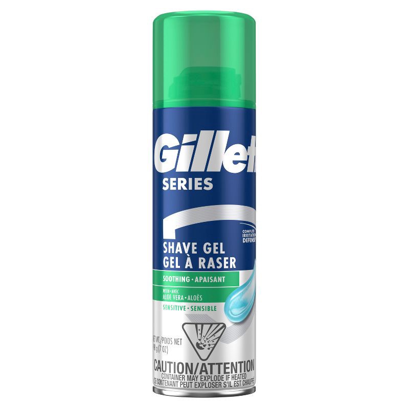 slide 2 of 9, Gillette Series Sensitive Soothing with Aloe Vera Men's Shave Gel - 7oz, 7 oz