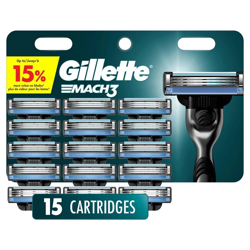 slide 1 of 9, Gillette Mach3 Men's Razor Blade Refills - 15ct, 15 ct