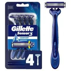 Gillette Sensor3 Comfort Men's Disposable Razors - 4ct