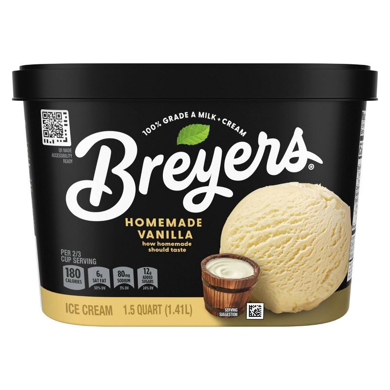 slide 1 of 8, Breyers Ice Cream Breyers Homemade Vanilla Ice Cream - 48oz, 48 oz