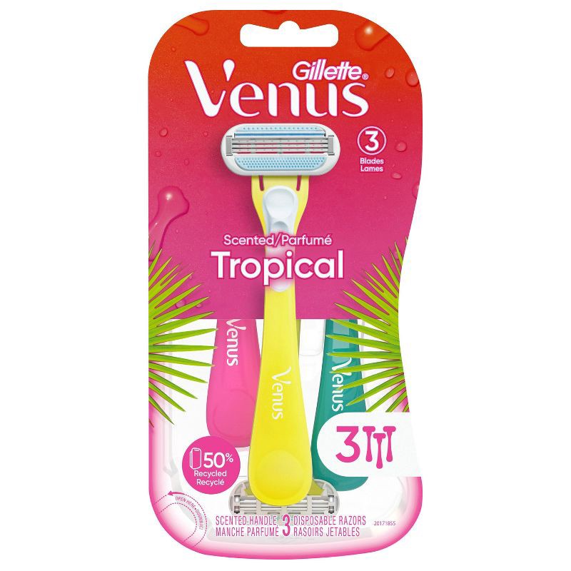 slide 2 of 8, Venus Tropical Women's Disposable Razors - 3ct, 3 ct