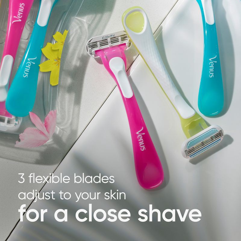 slide 6 of 8, Venus Tropical Women's Disposable Razors - 3ct, 3 ct