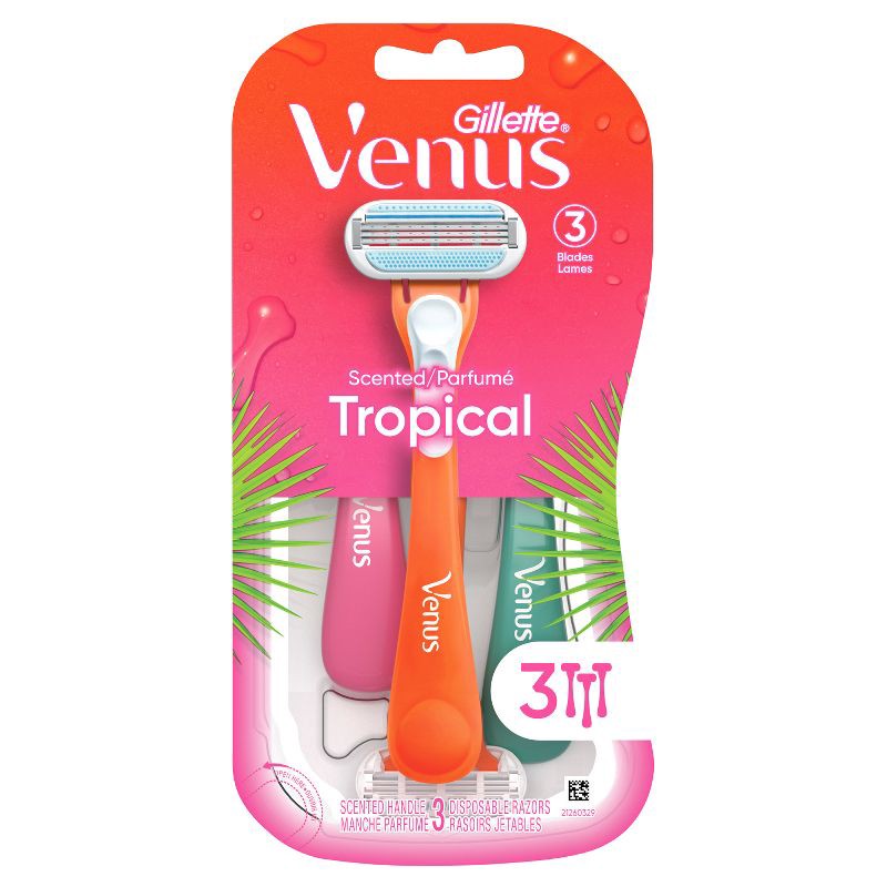 slide 8 of 8, Venus Tropical Women's Disposable Razors - 3ct, 3 ct