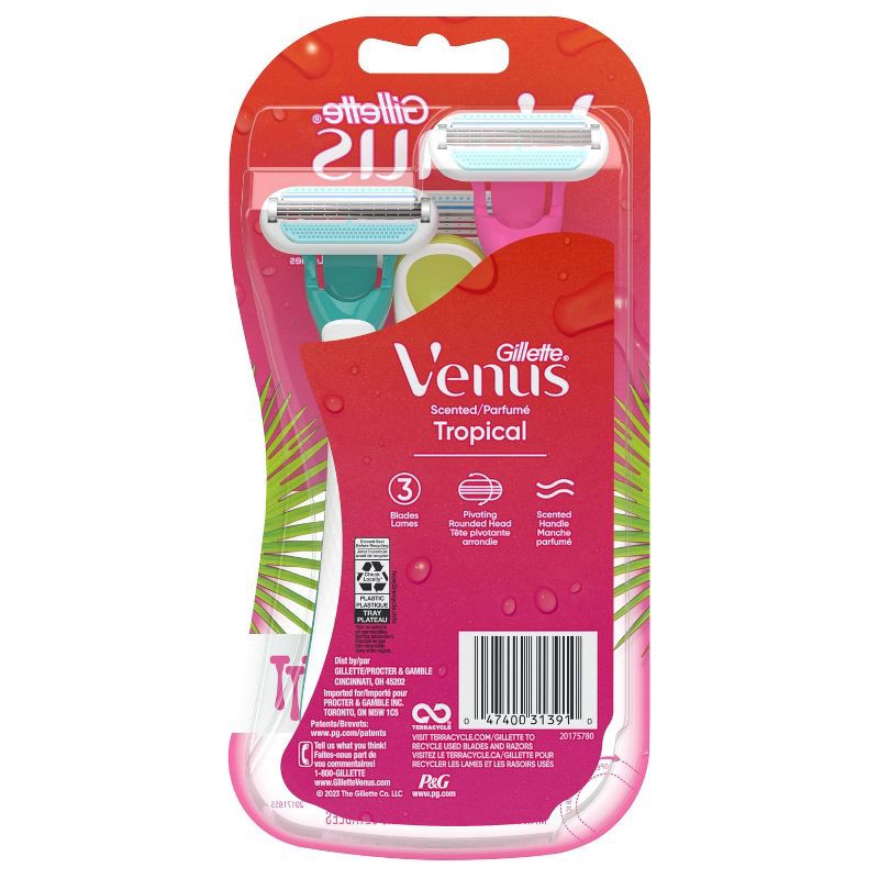 slide 8 of 8, Venus Tropical Women's Disposable Razors - 3ct, 3 ct