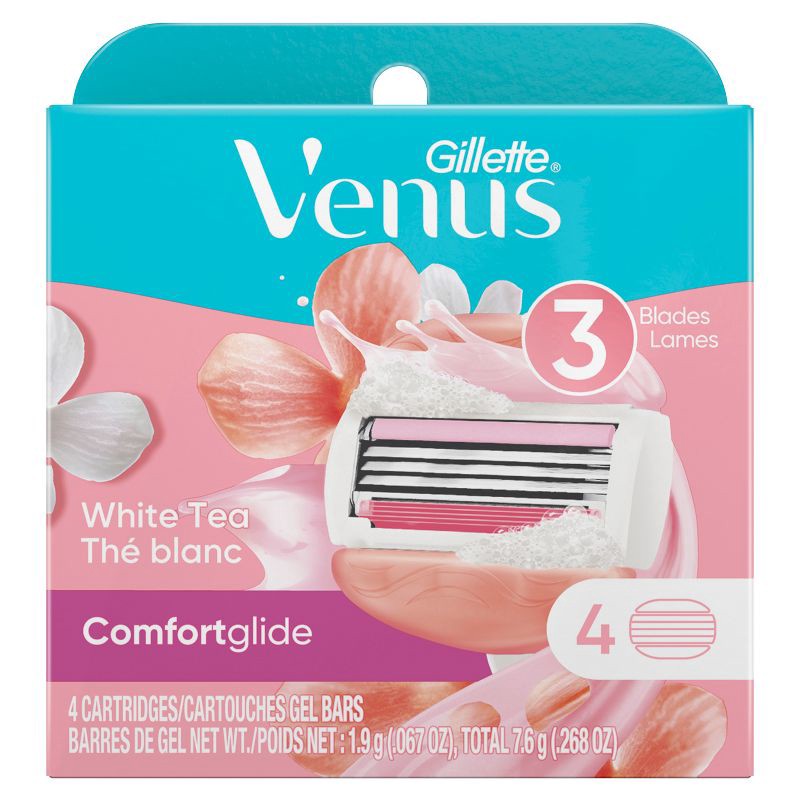 slide 2 of 8, Venus Comfortglide White Tea Women's Razor Blade Refills - 4ct, 4 ct